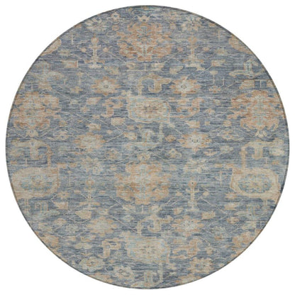 LOOMLAN Rugs Riga Blue Washable Indoor-Outdoor Rug