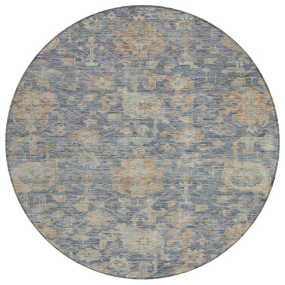 LOOMLAN Rugs Riga Blue Washable Indoor-Outdoor Rug