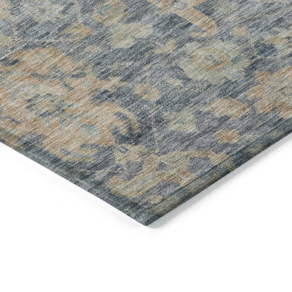 LOOMLAN Rugs Riga Blue Washable Indoor-Outdoor Rug