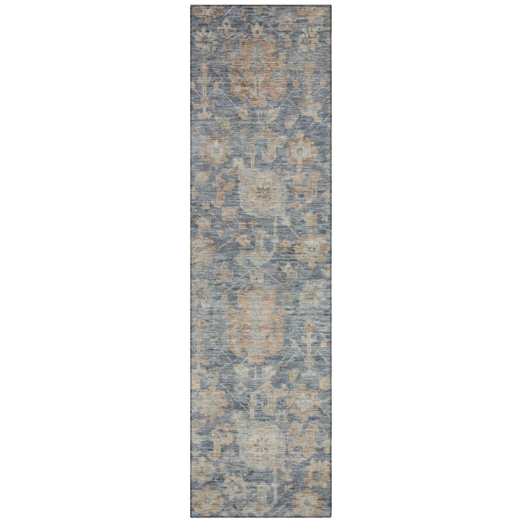 LOOMLAN Rugs Riga Blue Washable Indoor-Outdoor Rug