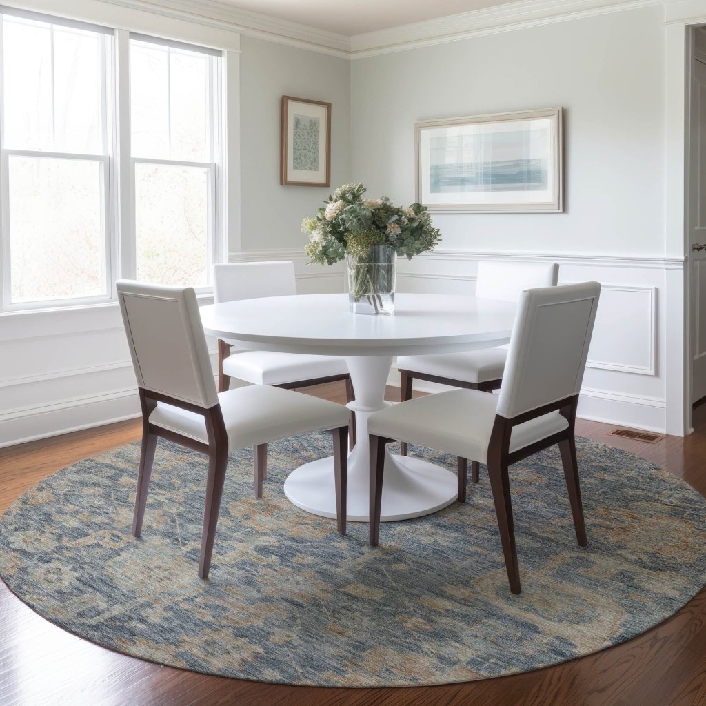 LOOMLAN Rugs Riga Blue Washable Indoor-Outdoor Rug