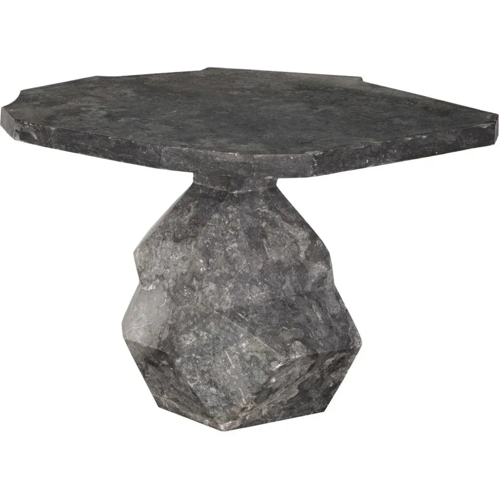 Noir Rind Geometric Marble Side Table