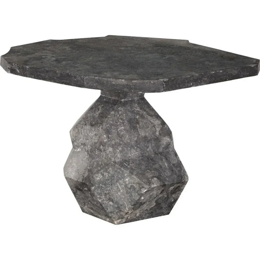 Noir Rind Geometric Marble Side Table