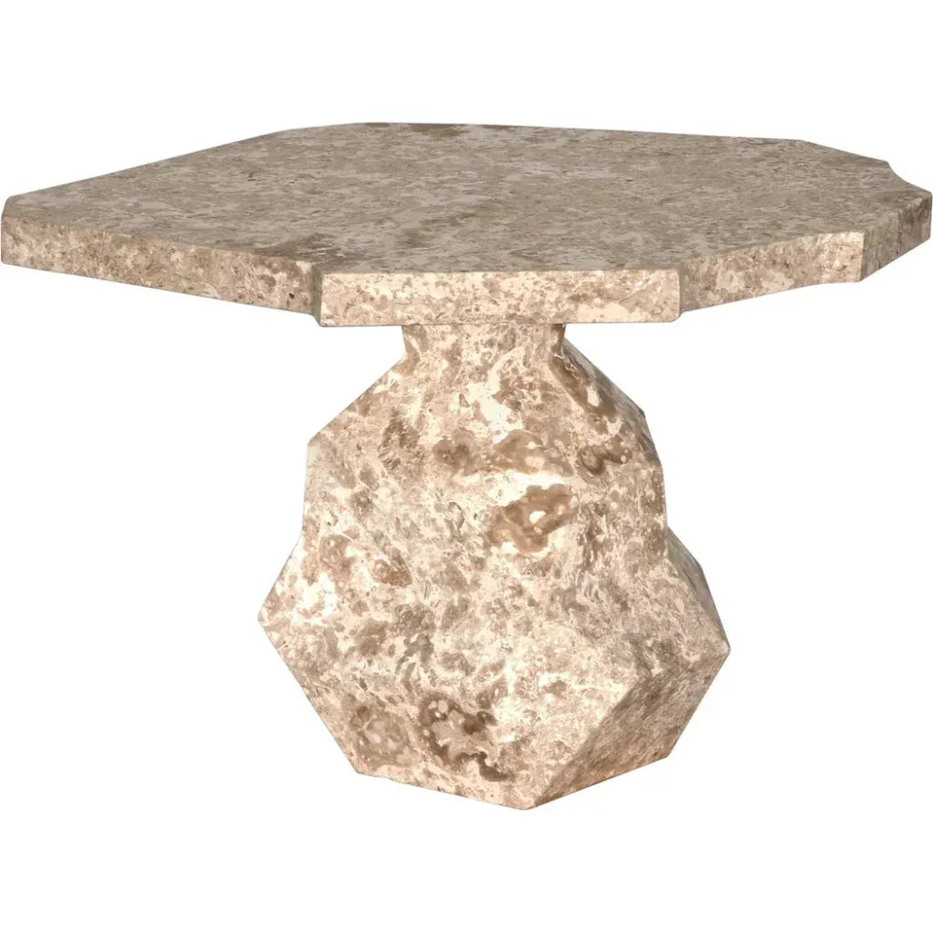 Noir Rind Geometric Marble Side Table