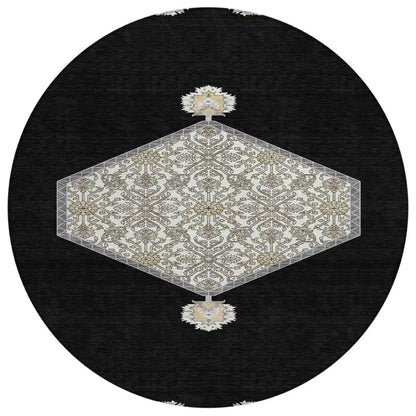 LOOMLAN Rugs Riven Black Washable Indoor-Outdoor Rug