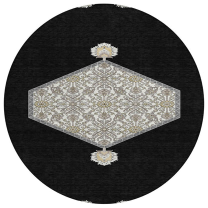 LOOMLAN Rugs Riven Black Washable Indoor-Outdoor Rug