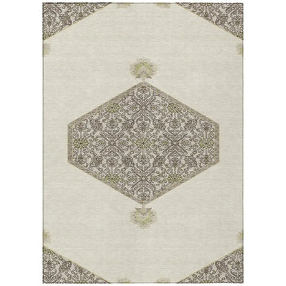 LOOMLAN Rugs Riven Ivory Washable Indoor-Outdoor Rug