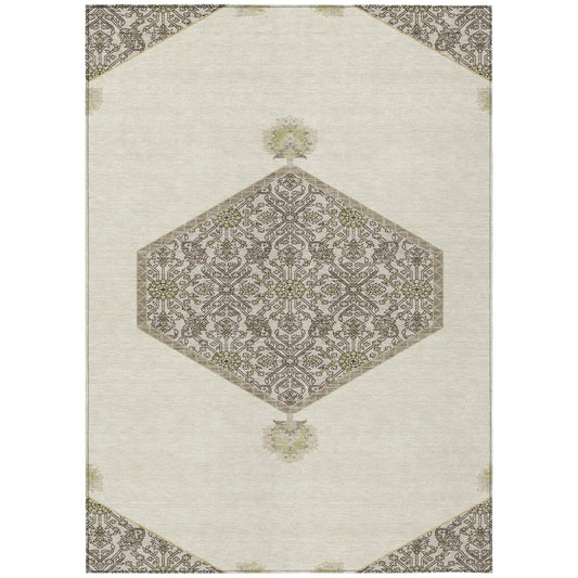 LOOMLAN Rugs Riven Ivory Washable Indoor-Outdoor Rug