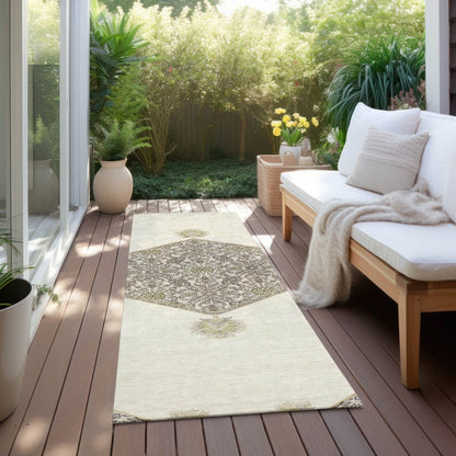 LOOMLAN Rugs Riven Ivory Washable Indoor-Outdoor Rug