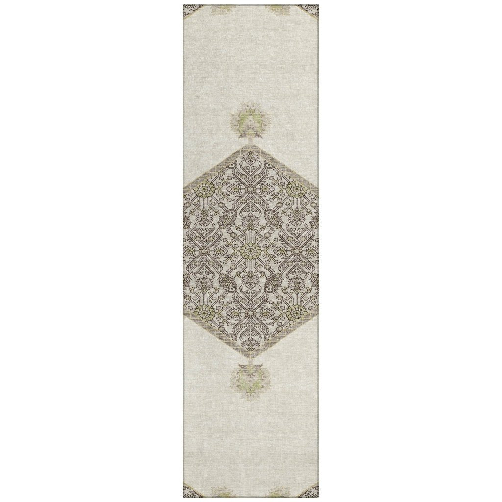 LOOMLAN Rugs Riven Ivory Washable Indoor-Outdoor Rug