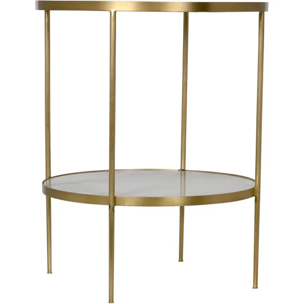 Noir Rivoli Marble Top Round Side Table