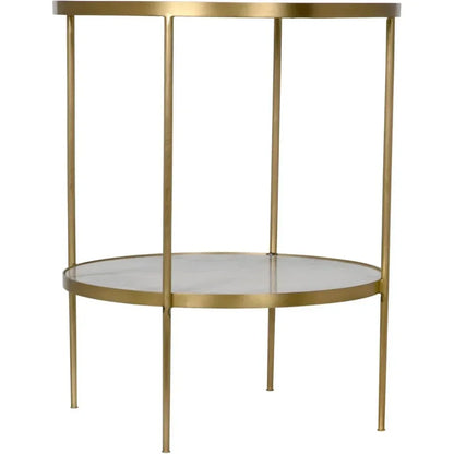 Noir Rivoli Marble Top Round Side Table