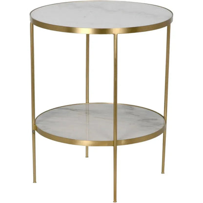 Noir Rivoli Marble Top Round Side Table