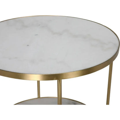 Noir Rivoli Marble Top Round Side Table