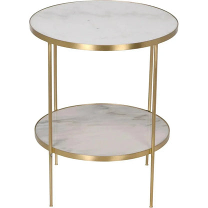 Noir Rivoli Marble Top Round Side Table