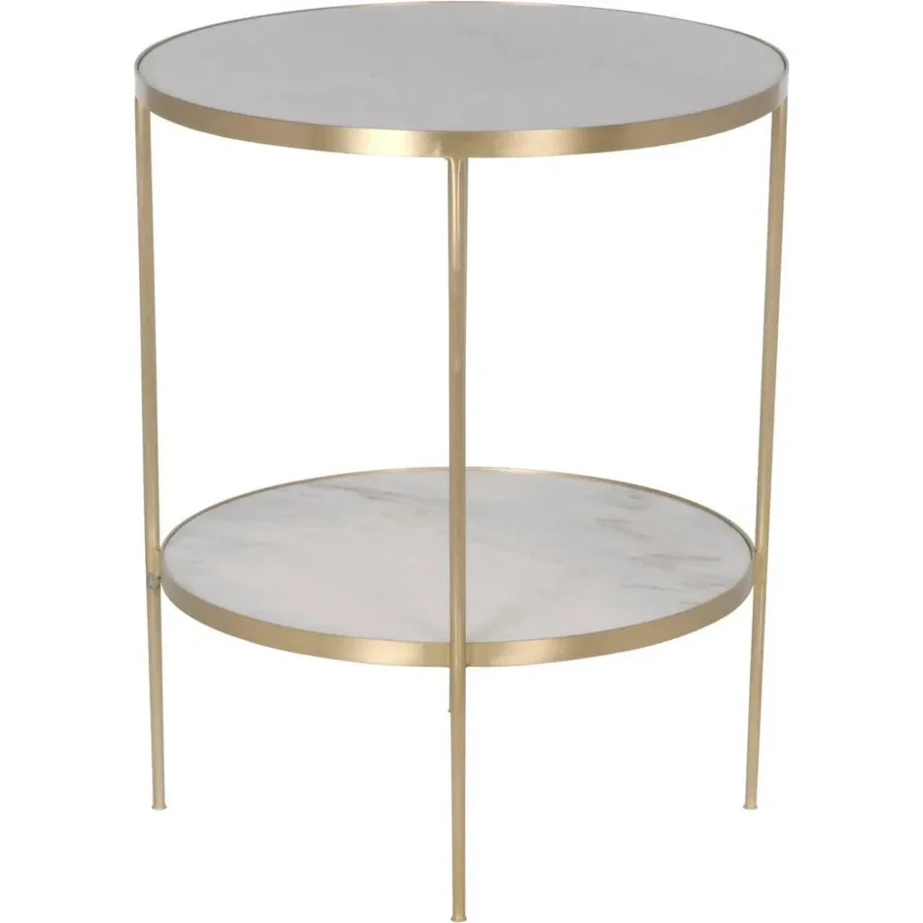 Noir Rivoli Marble Top Round Side Table