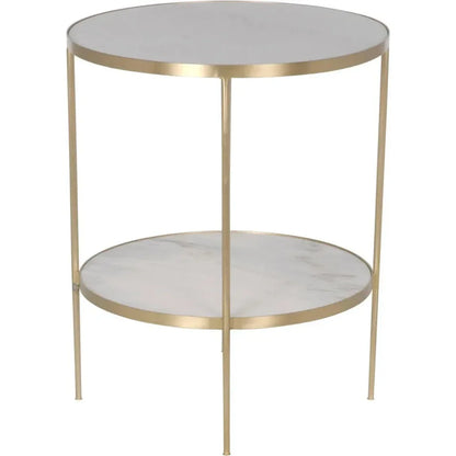 Noir Rivoli Marble Top Round Side Table