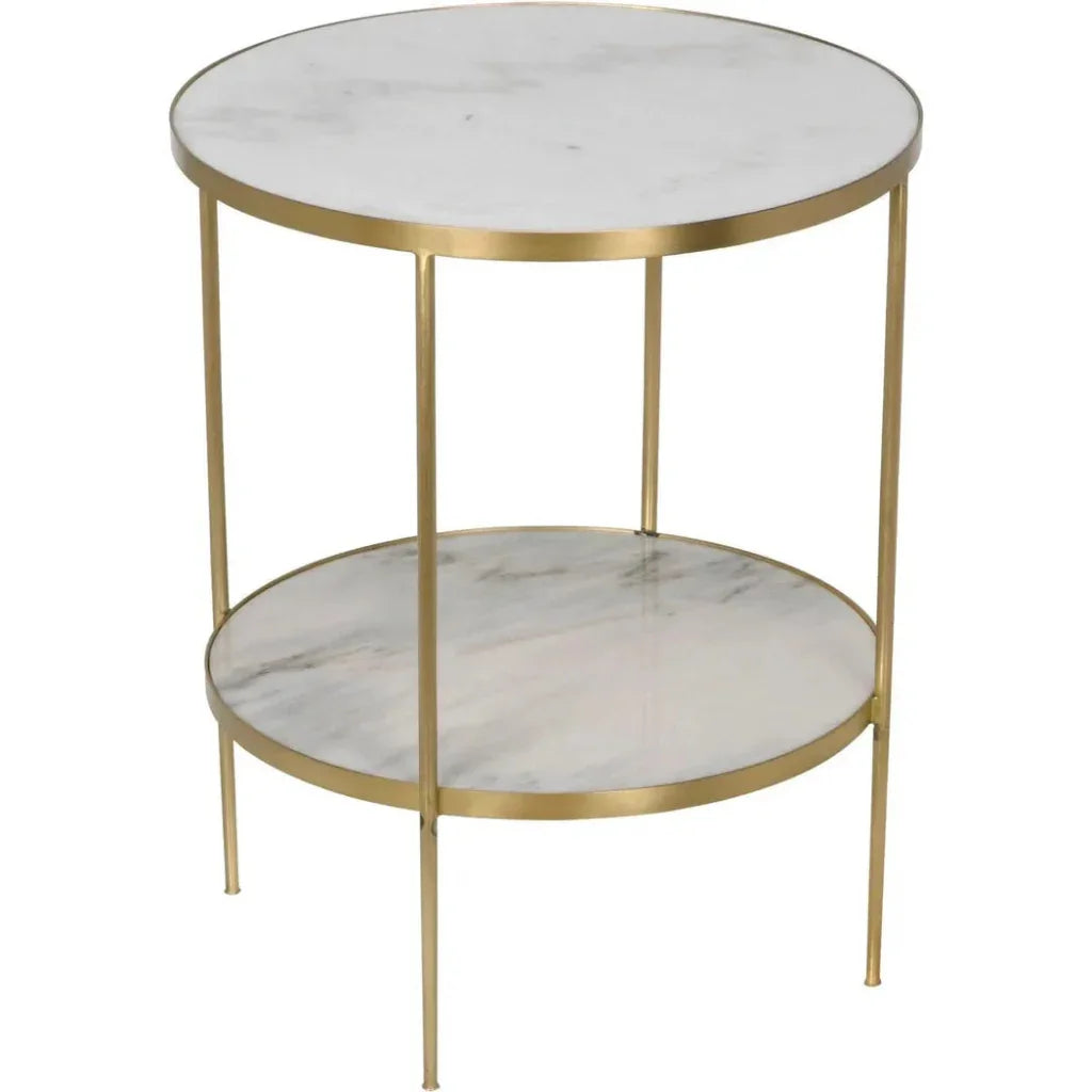 Noir Rivoli Marble Top Round Side Table