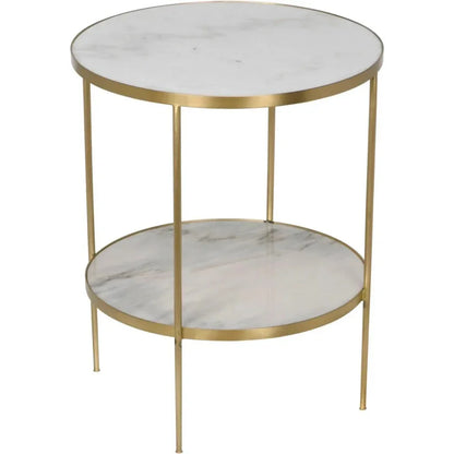 Noir Rivoli Marble Top Round Side Table