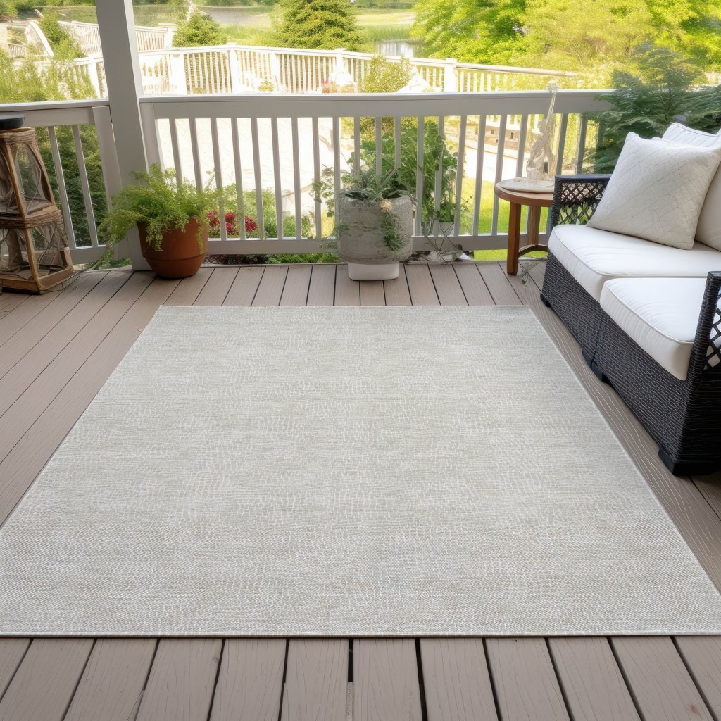 LOOMLAN Rugs Riyala Beige Washable Indoor-Outdoor Rug