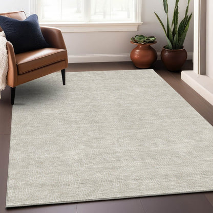 LOOMLAN Rugs Riyala Beige Washable Indoor-Outdoor Rug
