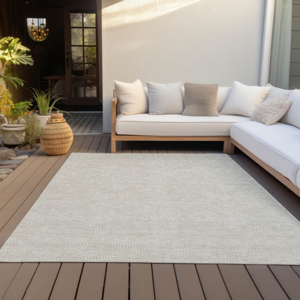 LOOMLAN Rugs Riyala Beige Washable Indoor-Outdoor Rug
