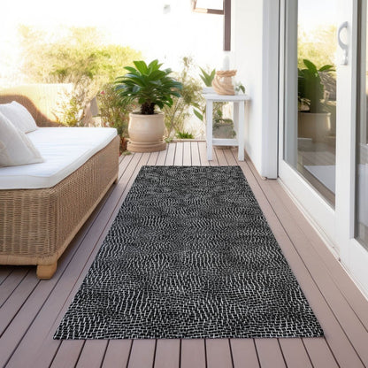 LOOMLAN Rugs Riyala Black Washable Indoor-Outdoor Rug