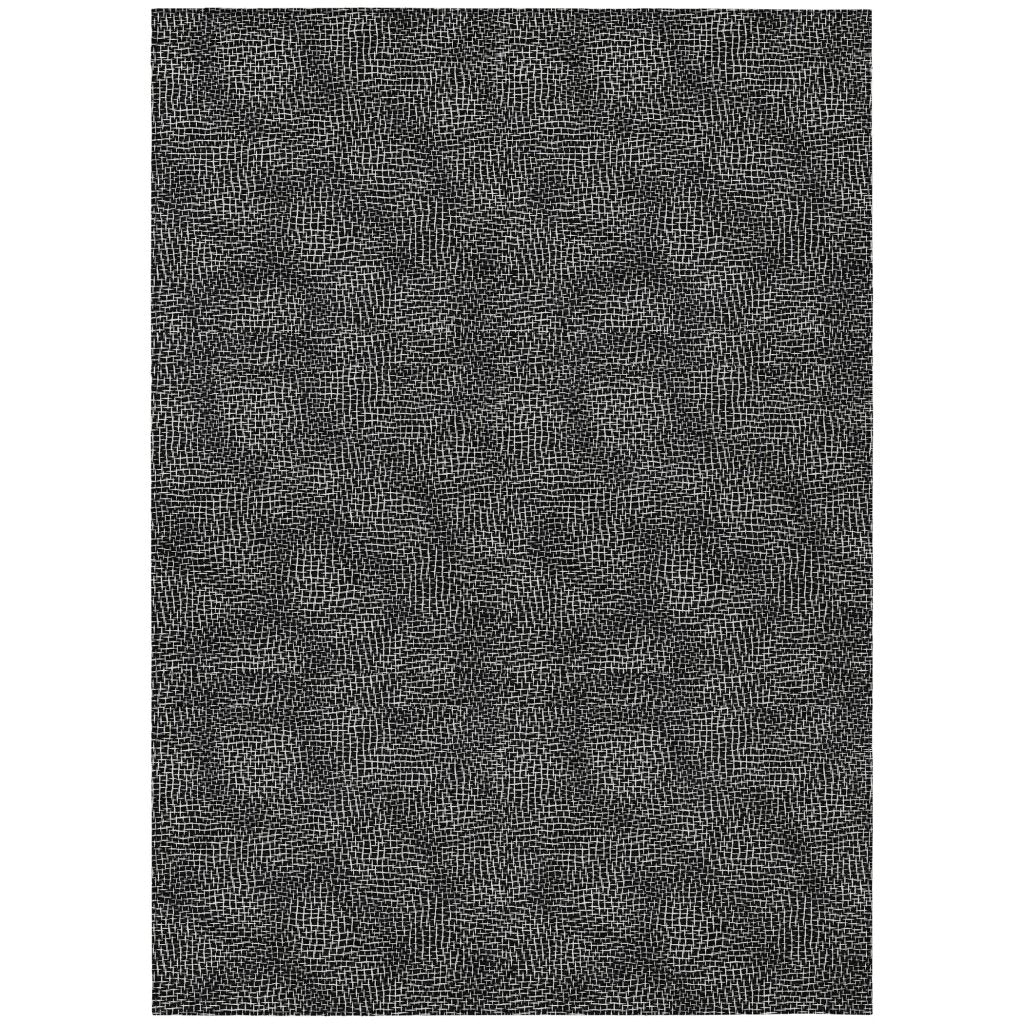 LOOMLAN Rugs Riyala Black Washable Indoor-Outdoor Rug