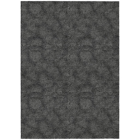 LOOMLAN Rugs Riyala Black Washable Indoor-Outdoor Rug
