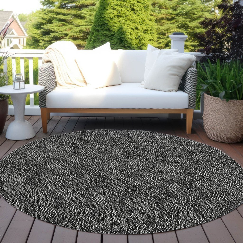 LOOMLAN Rugs Riyala Black Washable Indoor-Outdoor Rug