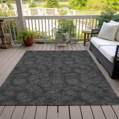 LOOMLAN Rugs Riyala Black Washable Indoor-Outdoor Rug