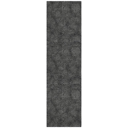 LOOMLAN Rugs Riyala Black Washable Indoor-Outdoor Rug