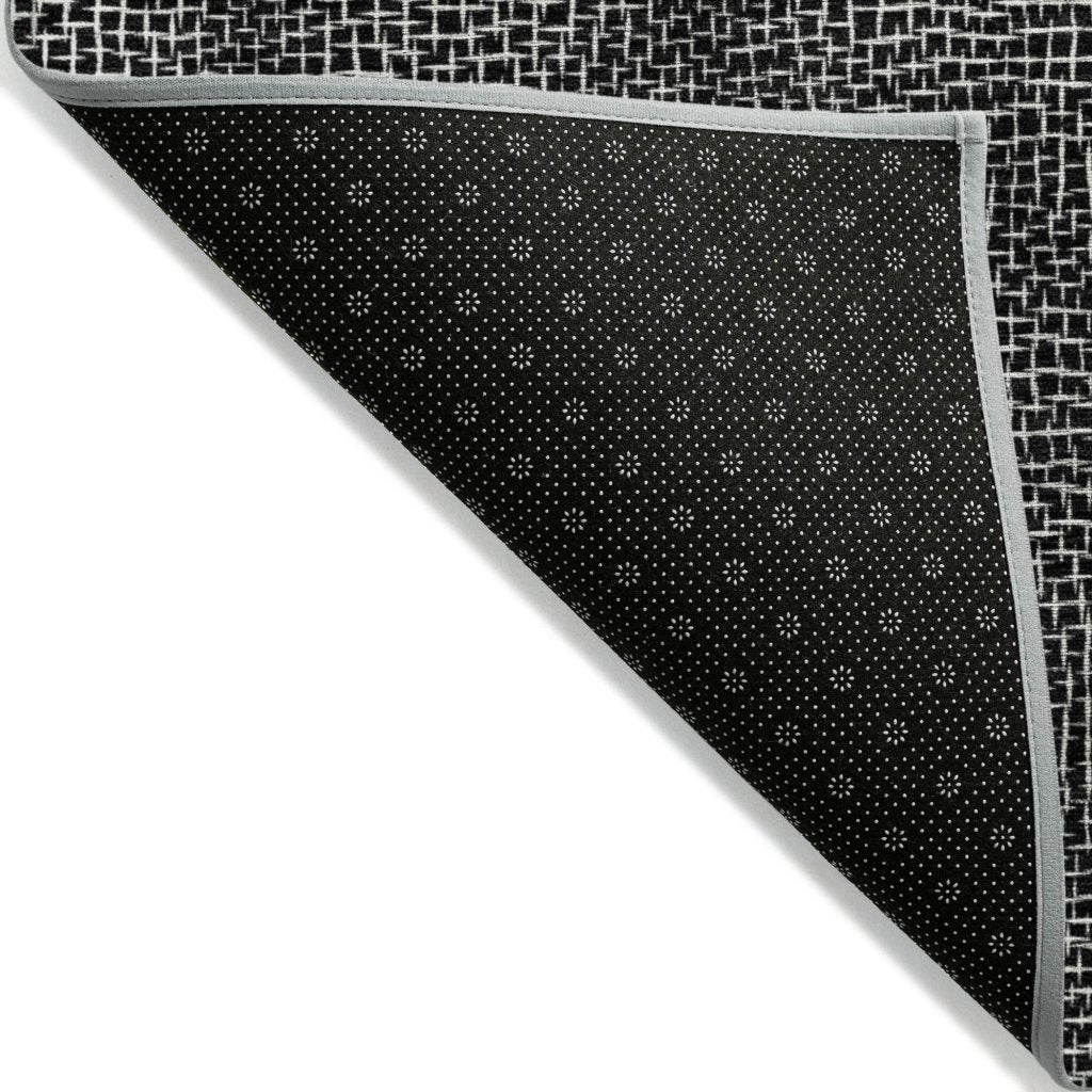 LOOMLAN Rugs Riyala Black Washable Indoor-Outdoor Rug