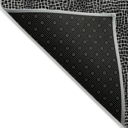 LOOMLAN Rugs Riyala Black Washable Indoor-Outdoor Rug