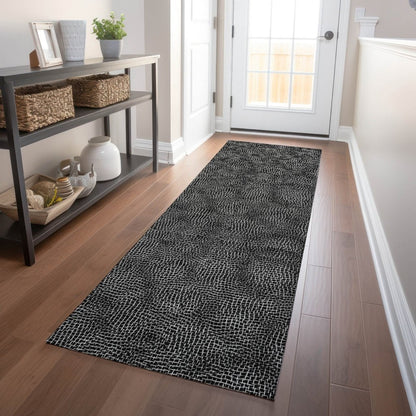LOOMLAN Rugs Riyala Black Washable Indoor-Outdoor Rug