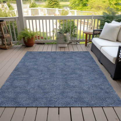 LOOMLAN Rugs Riyala Blue Washable Indoor-Outdoor Rug