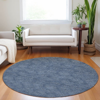 LOOMLAN Rugs Riyala Blue Washable Indoor-Outdoor Rug