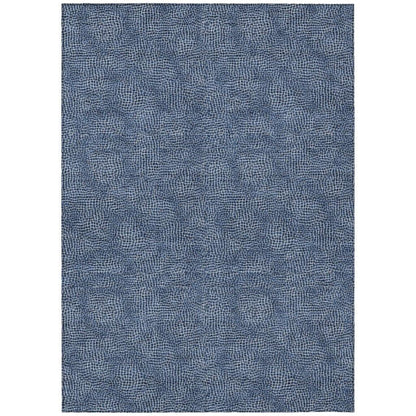 LOOMLAN Rugs Riyala Blue Washable Indoor-Outdoor Rug