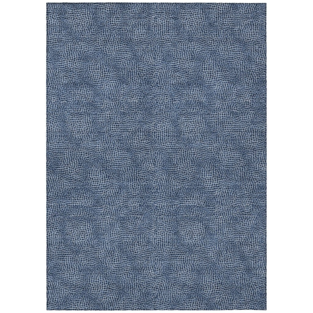 LOOMLAN Rugs Riyala Blue Washable Indoor-Outdoor Rug