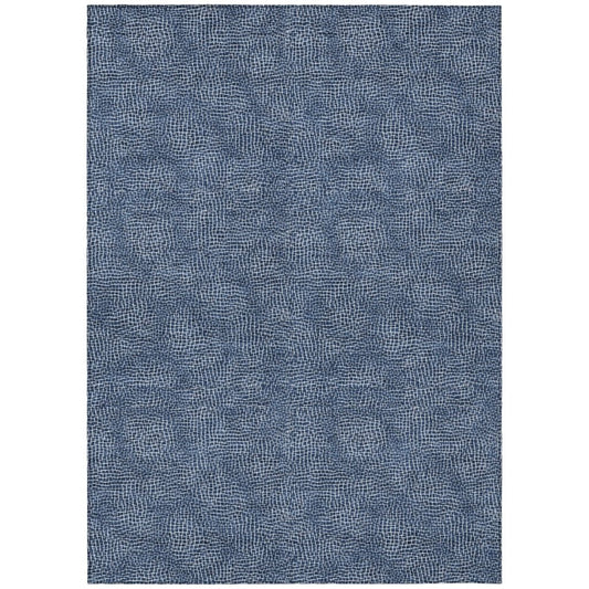 LOOMLAN Rugs Riyala Blue Washable Indoor-Outdoor Rug