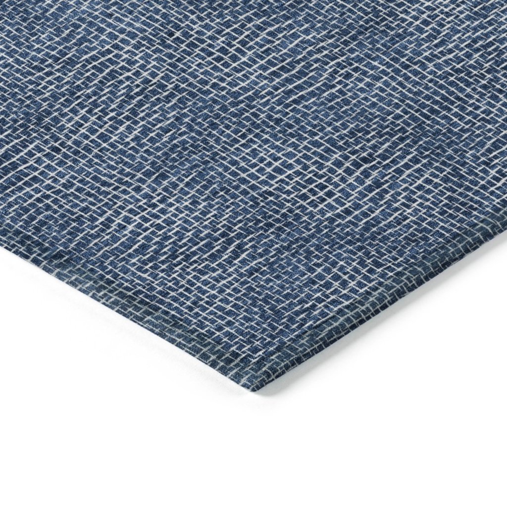 LOOMLAN Rugs Riyala Blue Washable Indoor-Outdoor Rug