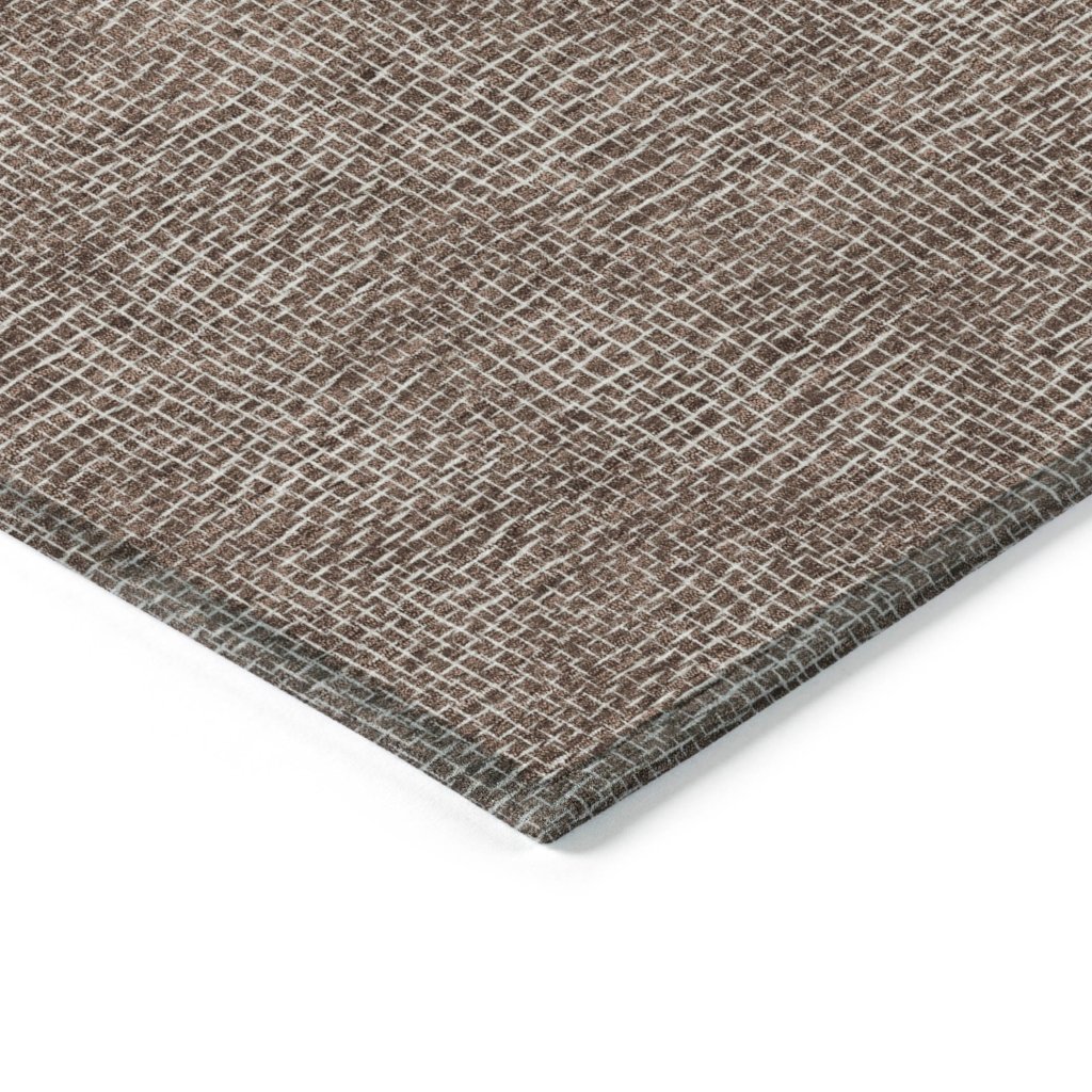 LOOMLAN Rugs Riyala Brown Washable Indoor-Outdoor Rug