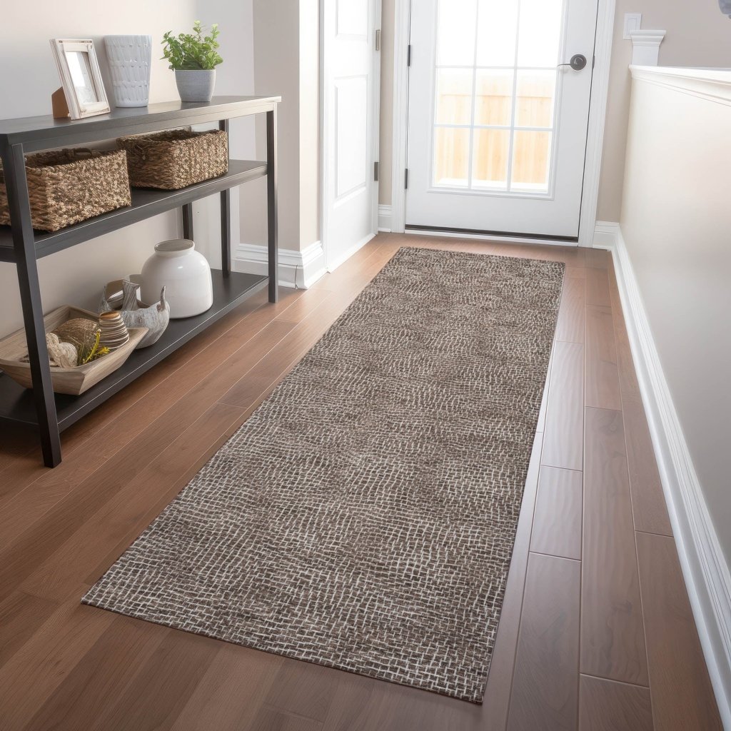 LOOMLAN Rugs Riyala Brown Washable Indoor-Outdoor Rug