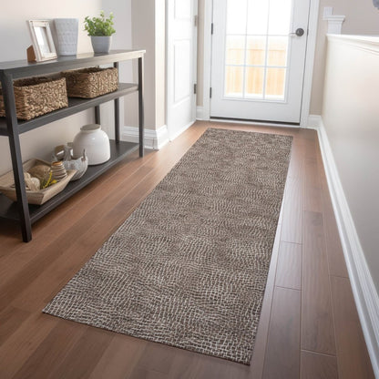LOOMLAN Rugs Riyala Brown Washable Indoor-Outdoor Rug