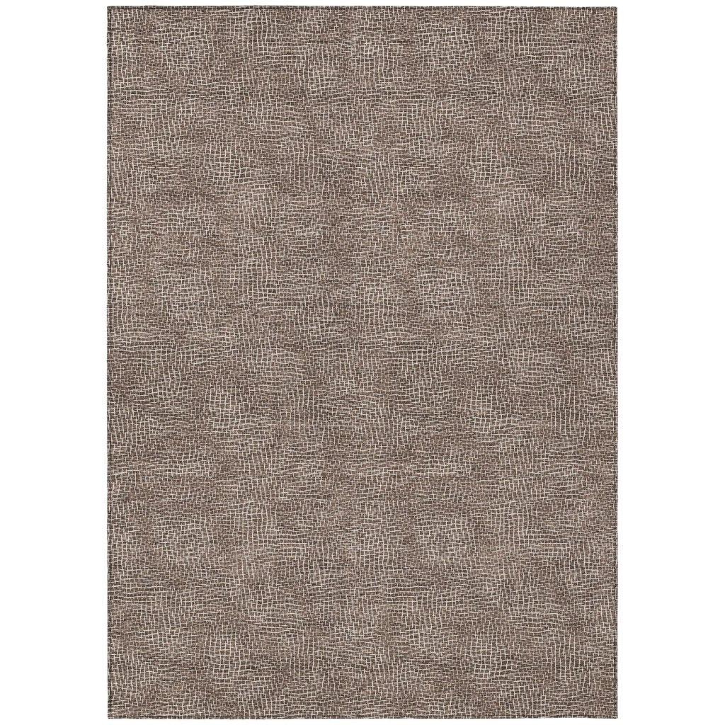 LOOMLAN Rugs Riyala Brown Washable Indoor-Outdoor Rug