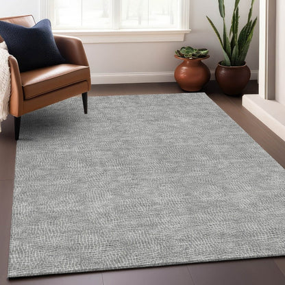 LOOMLAN Rugs Riyala Gray Washable Indoor-Outdoor Rug