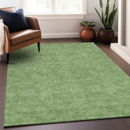 LOOMLAN Rugs Riyala Green Washable Indoor-Outdoor Rug