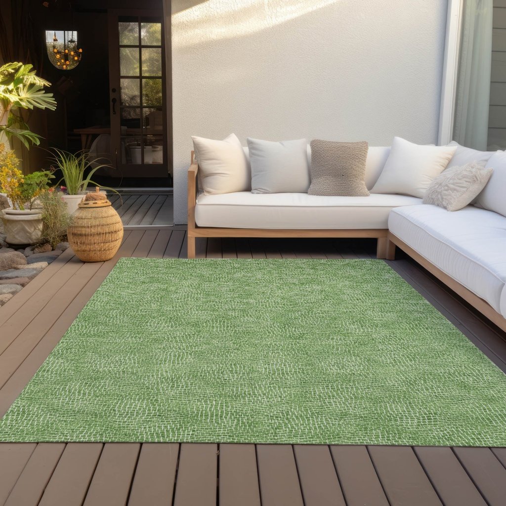 LOOMLAN Rugs Riyala Green Washable Indoor-Outdoor Rug