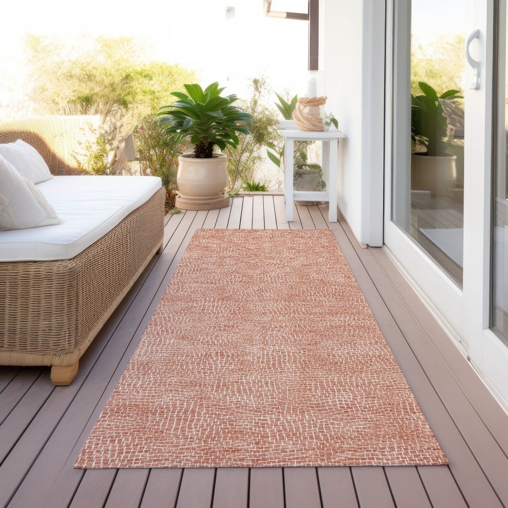 LOOMLAN Rugs Riyala Orange Washable Indoor-Outdoor Rug