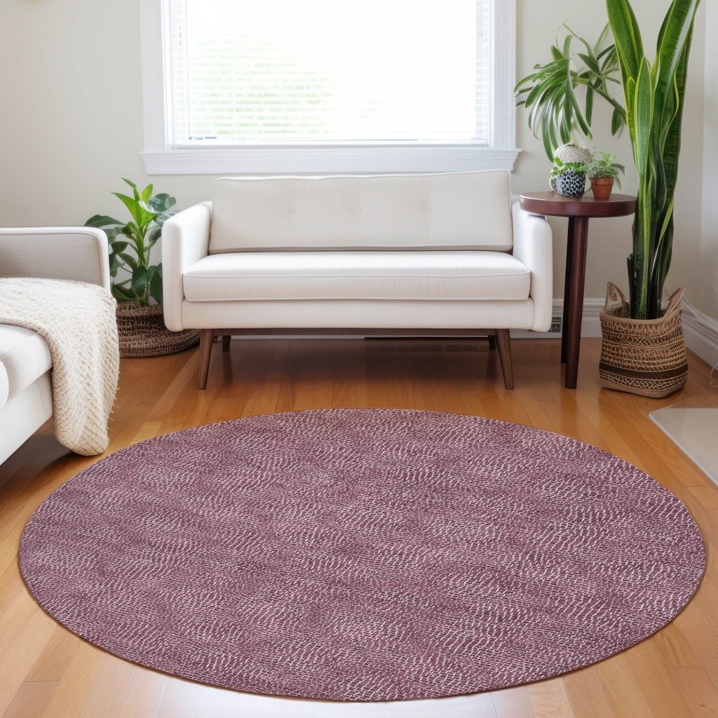 LOOMLAN Rugs Riyala Purple Washable Indoor-Outdoor Rug